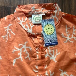 Three Islands Women's Coral Print Swim Coverup - Orange